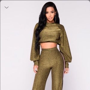 Two-piece, long sleeve pant set from FashionNova